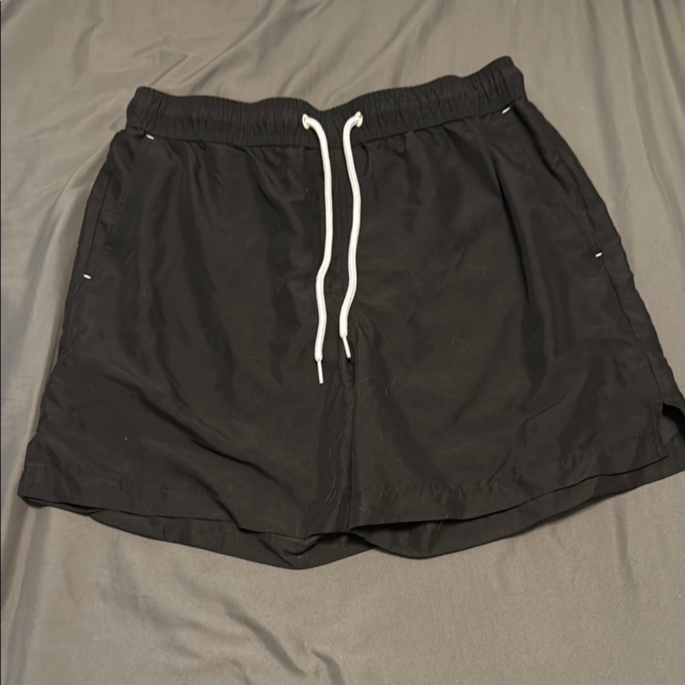 Black Drawstring Swim/Casual Shorts